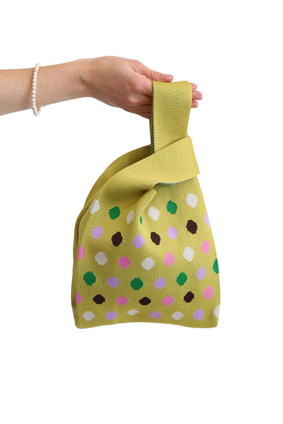 LE SAC BAG MUSTARD WITH MULTI DOTS