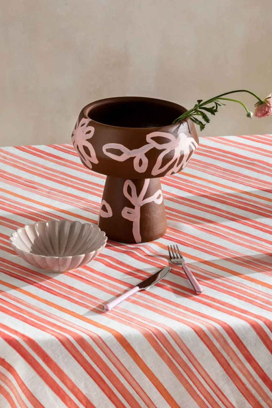 BONNIE AND NEIL RED STRIPE TABLECLOTH