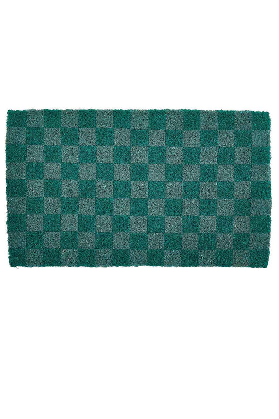 BONNIE AND NEIL CHECKERS GREEN DOOR MAT