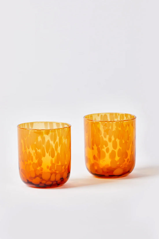 BONNIE AND NEIL DOTS AMBER TUMBLERS (SET OF 2)