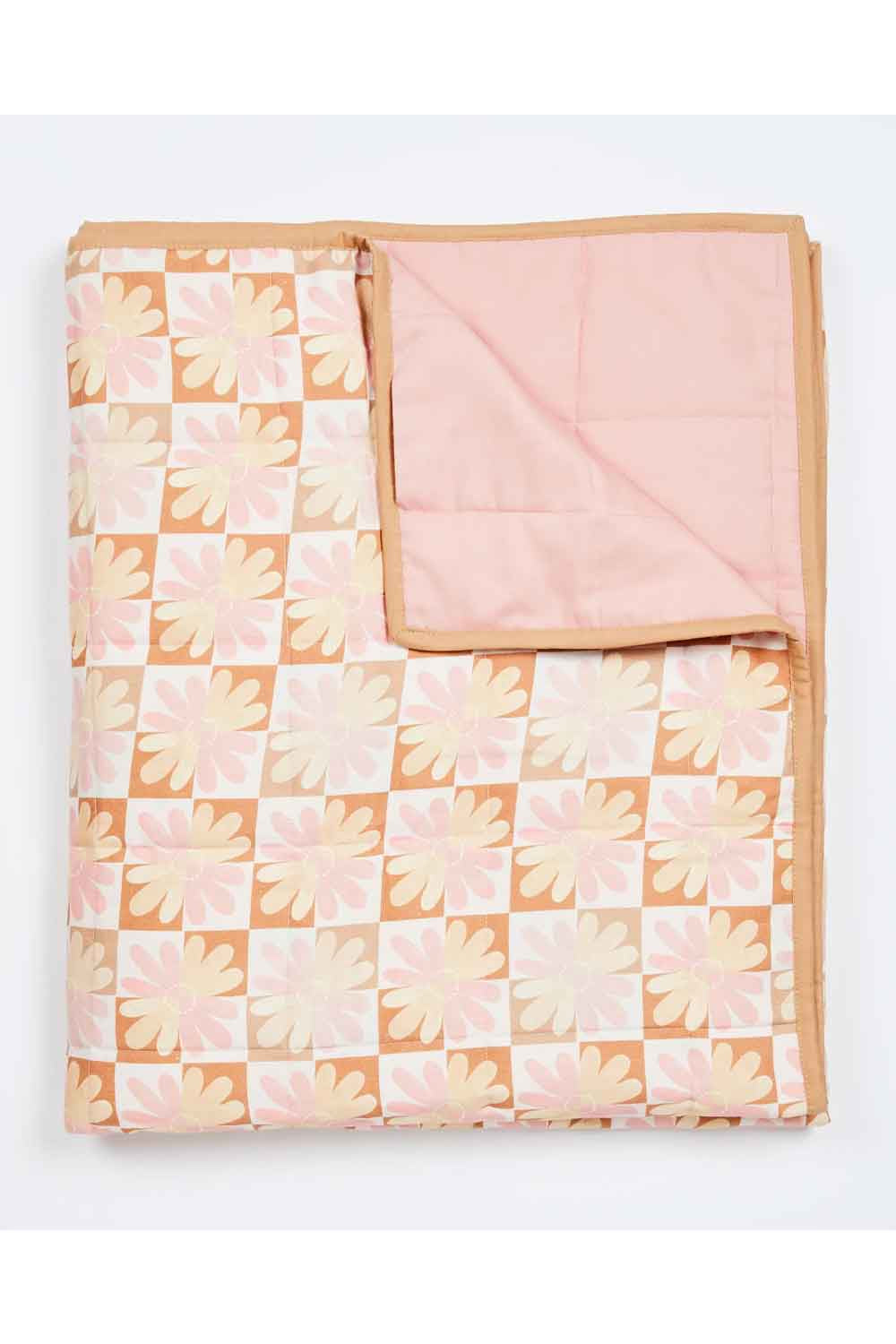 BONNIE AND NEIL QUILTED THROW CHAMOMILE PINK