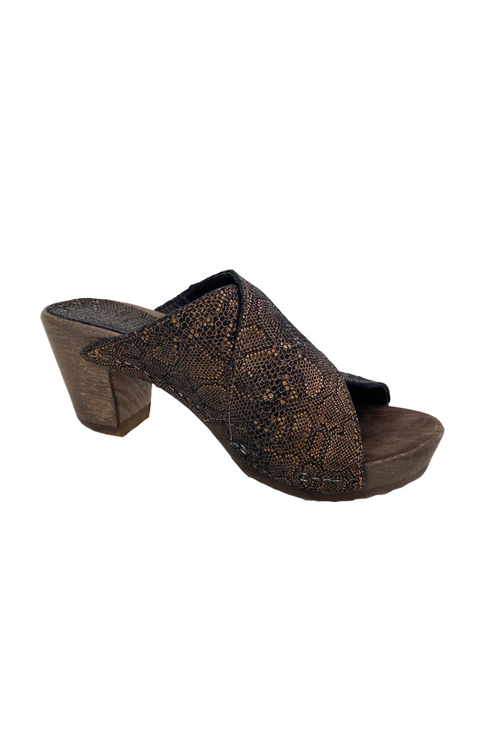 BOSABO &quot;RITA&quot; PEEP-TOE BRONZE SNAKE