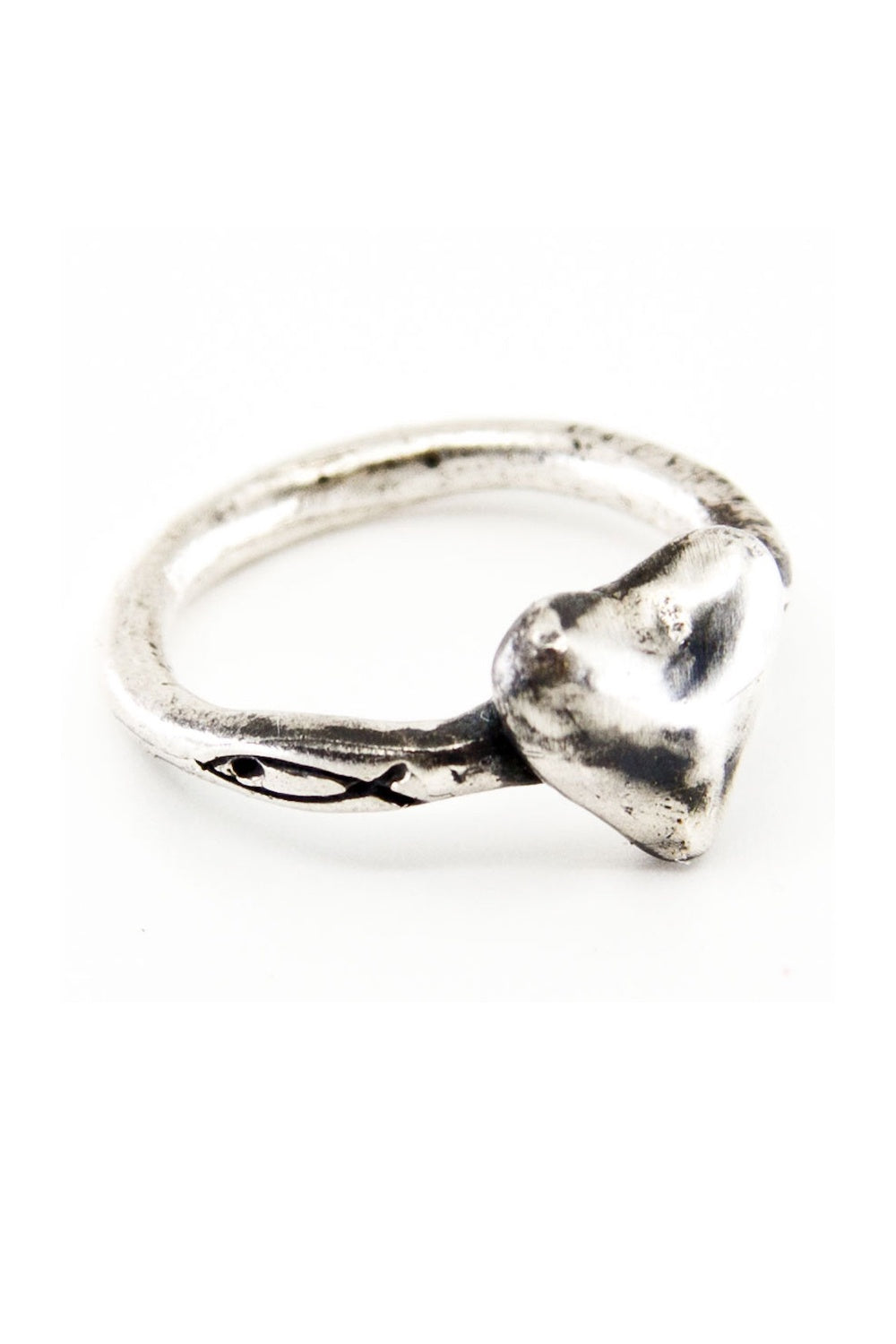 PESCI CHE VOLANO CUORE PLATED RING MEDIUM