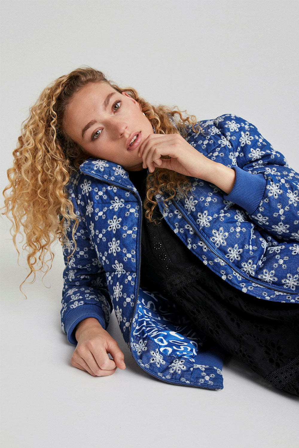 DESIGUAL PADDED SHORT OVERCOAT BLUE Moore Design Collective