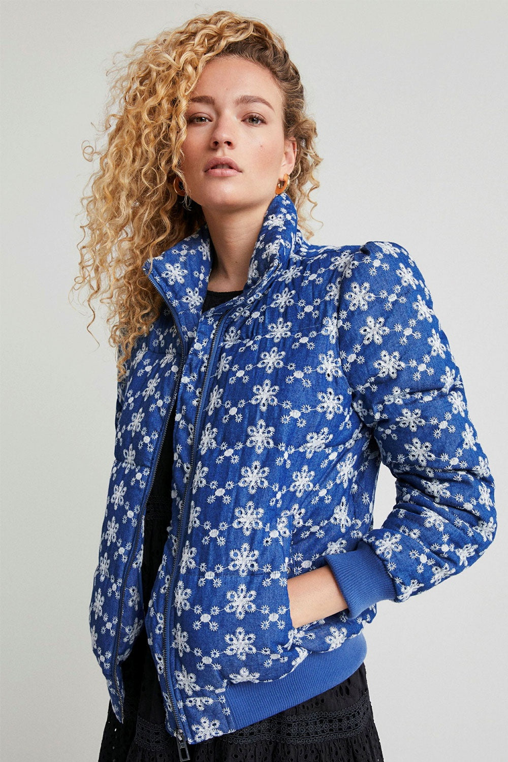 DESIGUAL PADDED SHORT OVERCOAT BLUE Moore Design Collective