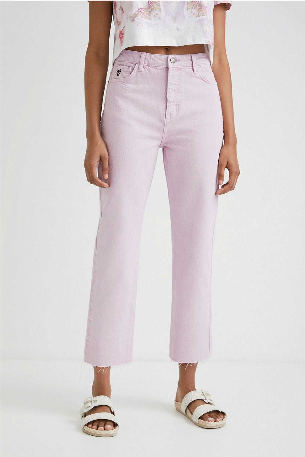 DESIGUAL DENIM STRAIGHT LEG JEANS LAVENDER