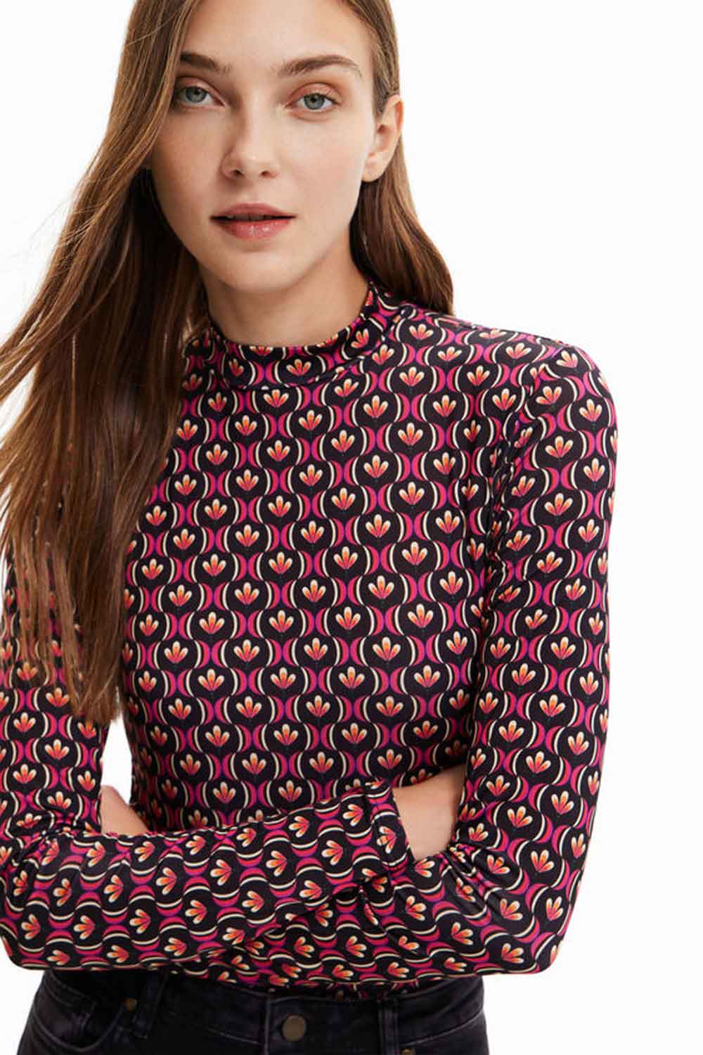 DESIGUAL RETRO GEOMETRIC PRINT BODYSUIT