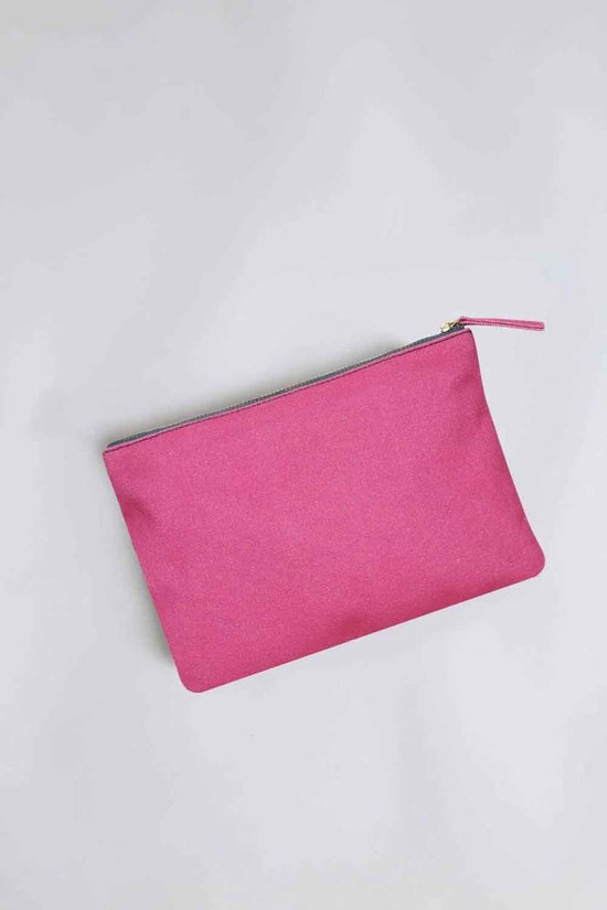 INOUI EDITIONS EMBROIDERED POUCH TOUCAN PINK