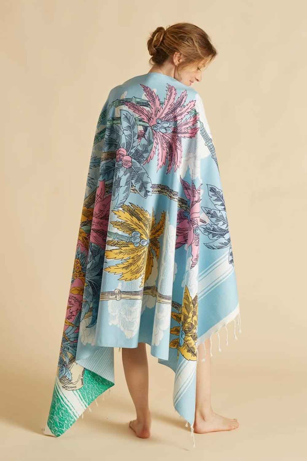 INOUI EDITIONS TOWEL/THROW ROBINSON BLUE