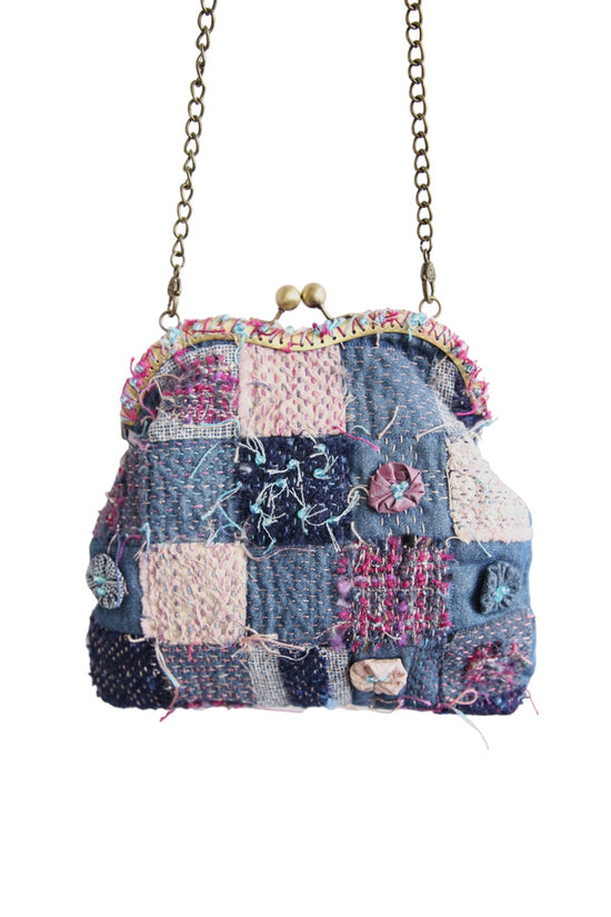 KHAKI & ROSE MATCHING BAG & EARRING SET DON&