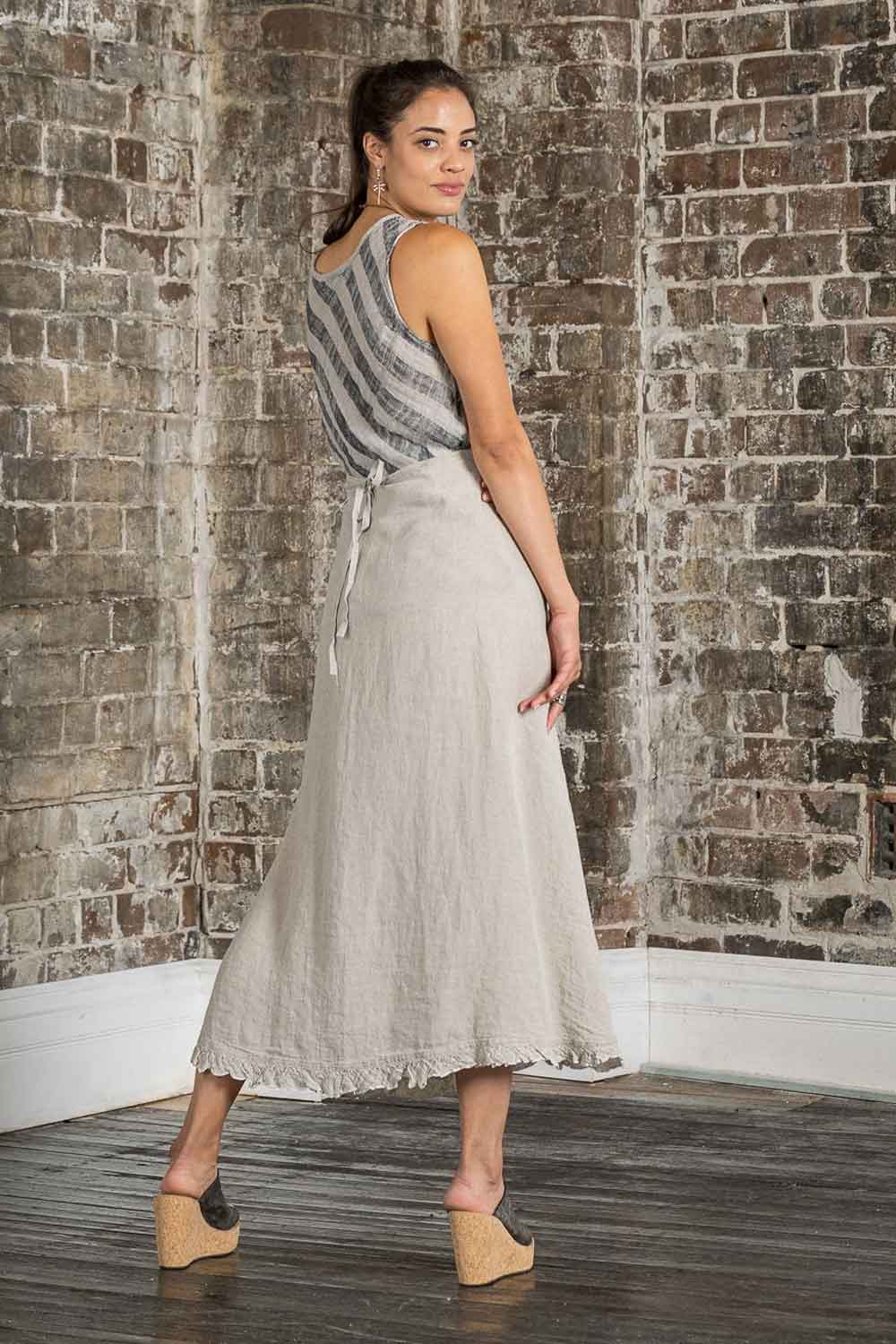 LA BOTTEGA DI BRUNELLA GONNA LATINA BATTISTA SKIRT NATURALE