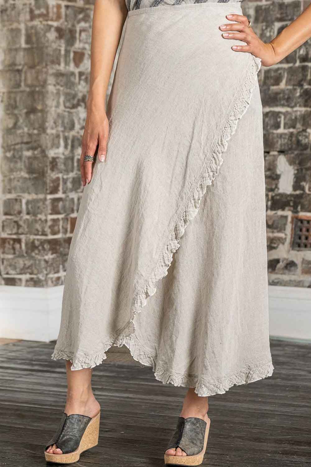 LA BOTTEGA DI BRUNELLA GONNA LATINA BATTISTA SKIRT NATURALE