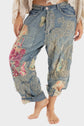 MAGNOLIA PEARL EMBROIDERED DRAGON MINERS PANTS 457 INDIGO