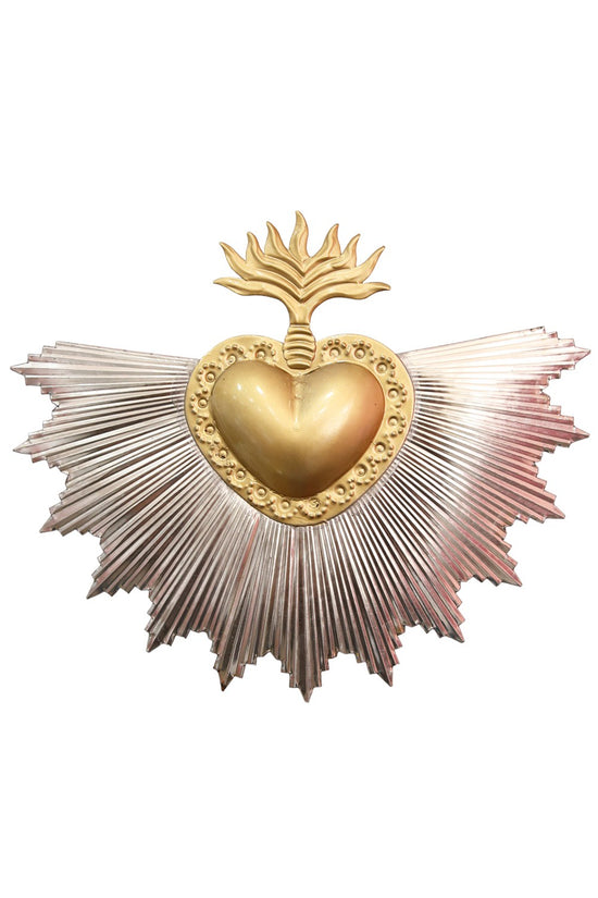 MEXICAN SACRED HEART W/ SILVER RAYS