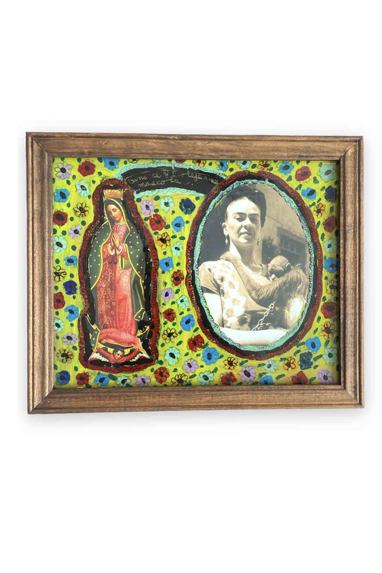 MEXICAN WOODEN FRIDA FRAME LARGE