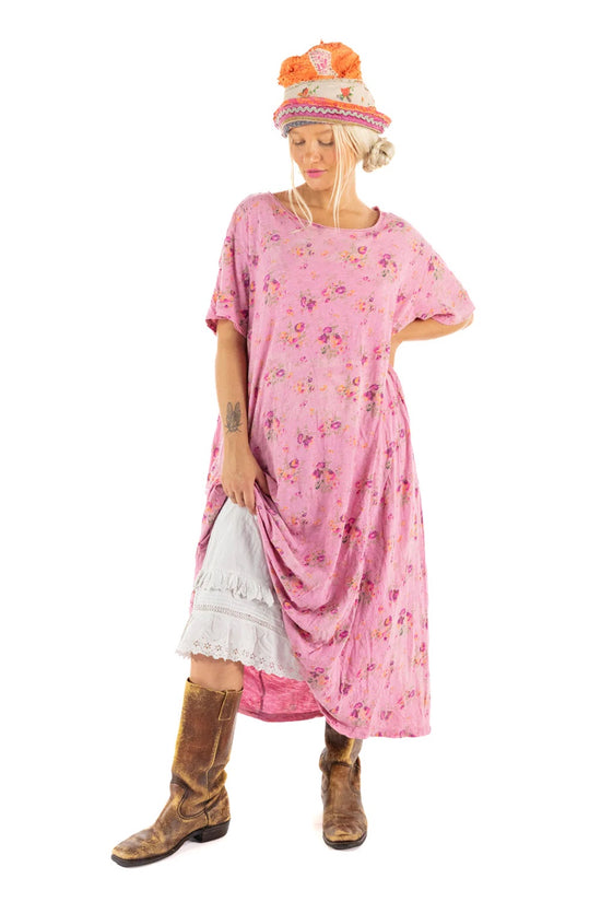 MAGNOLIA PEARL FLORAL BOYFRIEND T DRESS 971 VALENTINE PINK