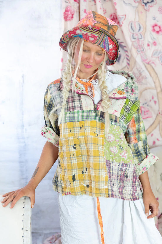 MAGNOLIA PEARL PATCHWORK ASHER PULLOVER TOP 1512 MADRAS RAINBOW