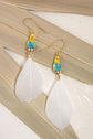 NACH BLUE BUDGIE ON BRANCH FEATHER EARRINGS