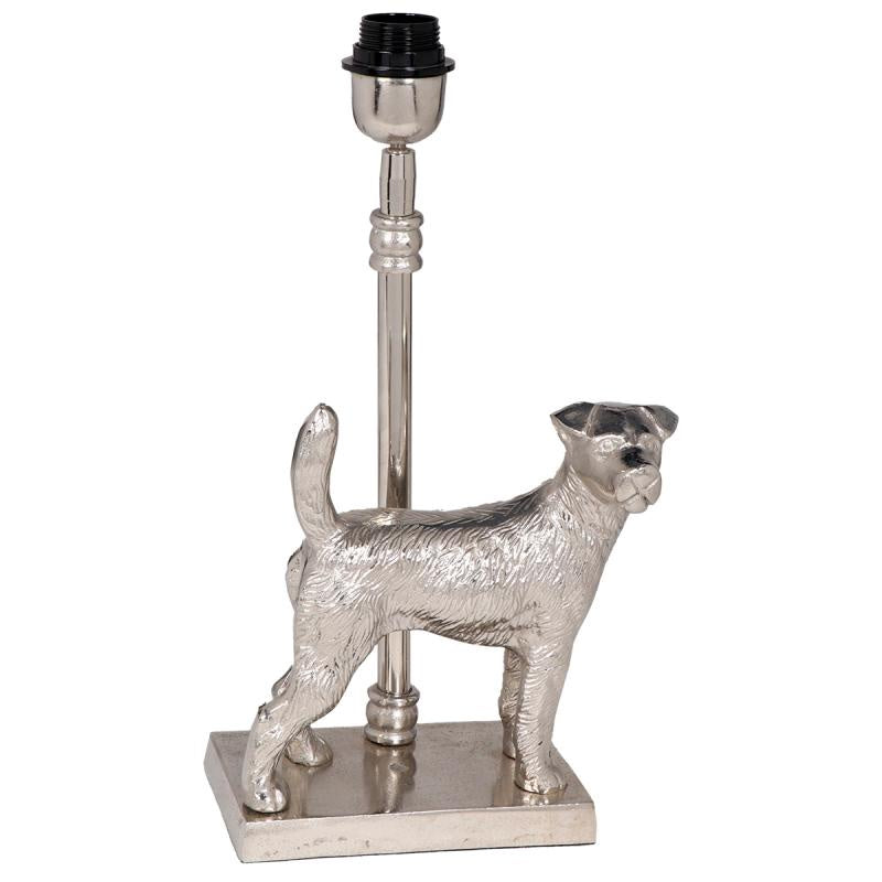 RUBY STAR TRADERS DOG LAMP BASE RAW NICKEL