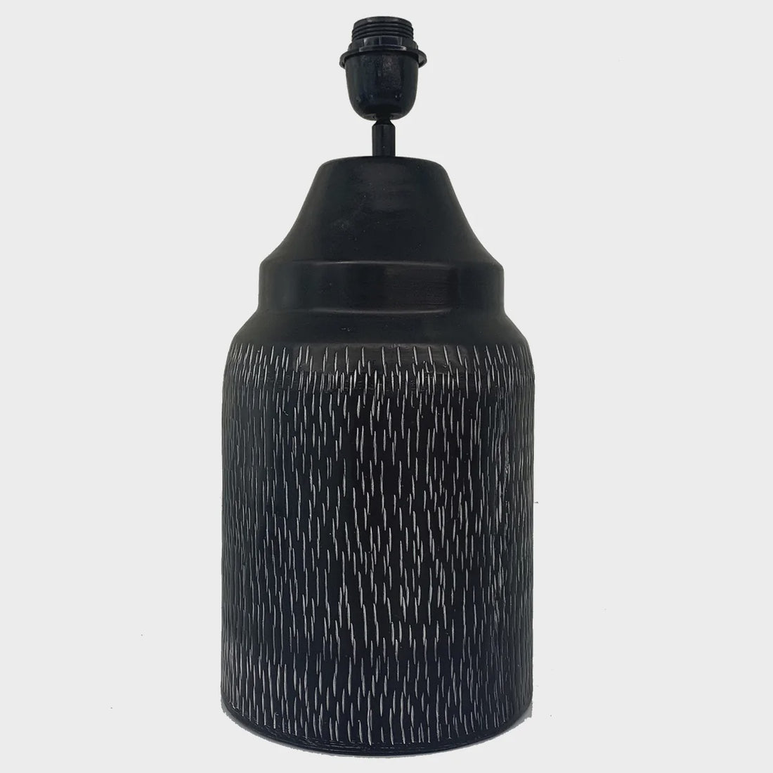 TRIBAL LAMP BASE (A) BLACK WHITE ALUMINIUM