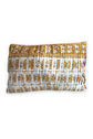 RUBY STAR TRADERS VINTAGE SILK SARI PLEATED CUSHION OFF WHITE/GOLD