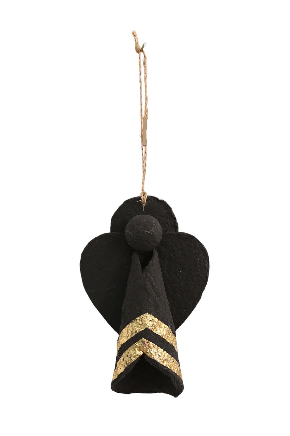 RUBY STAR TRADERS PAPIER MACHE ANGEL BLACK/GOLD