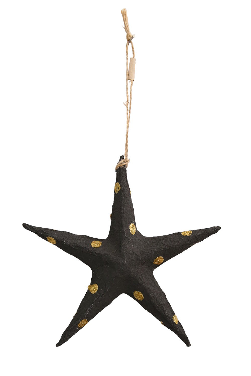 RUBY STAR TRADERS PAPIER MACHE STAR BLACK/GOLD