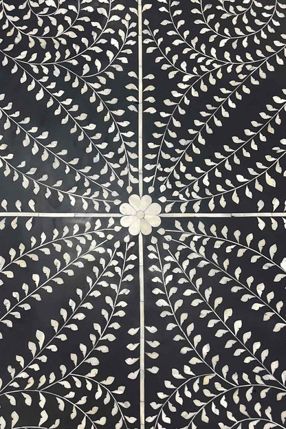 BONE INLAY DINING TABLE BLACK/BONE/TIMBER