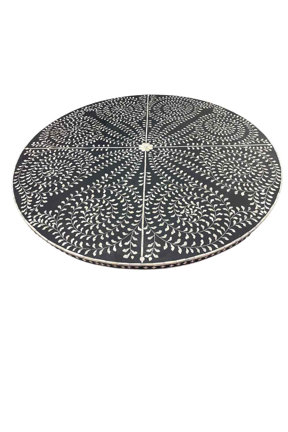 BONE INLAY DINING TABLE BLACK/BONE/TIMBER