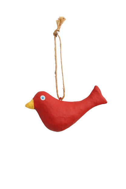 RUBY STAR TRADERS PAPIER MACHE BIRD RED