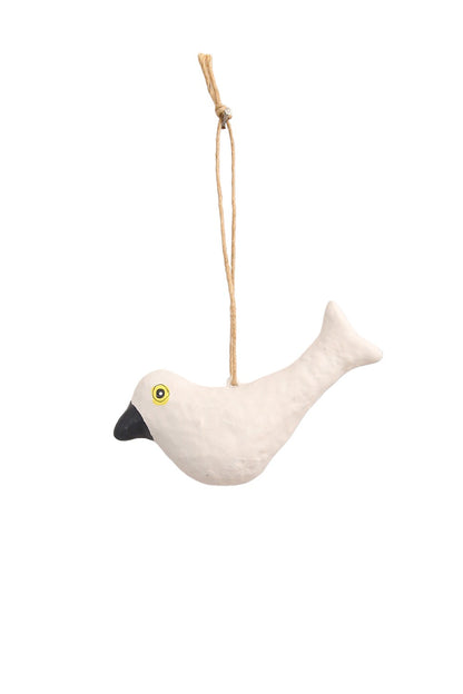 RUBY STAR TRADERS PAPIER MACHE BIRD WHITE