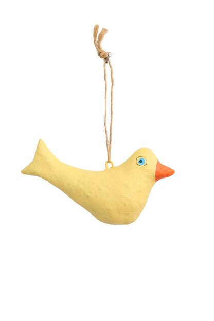 RUBY STAR TRADERS PAPIER MACHE BIRD YELLOW