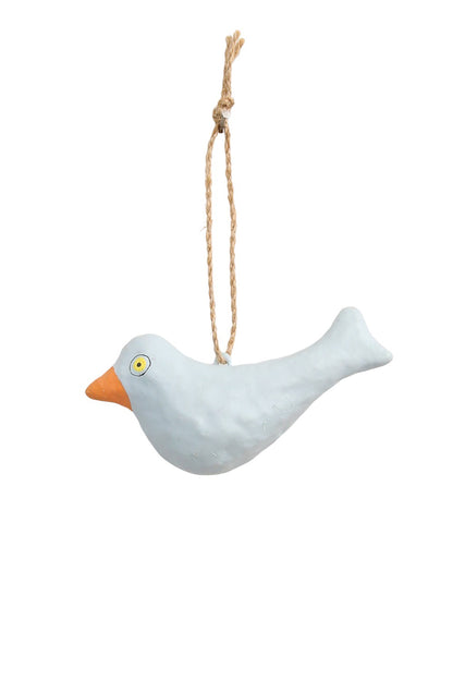 RUBY STAR TRADERS PAPIER MACHE BIRD PALE BLUE