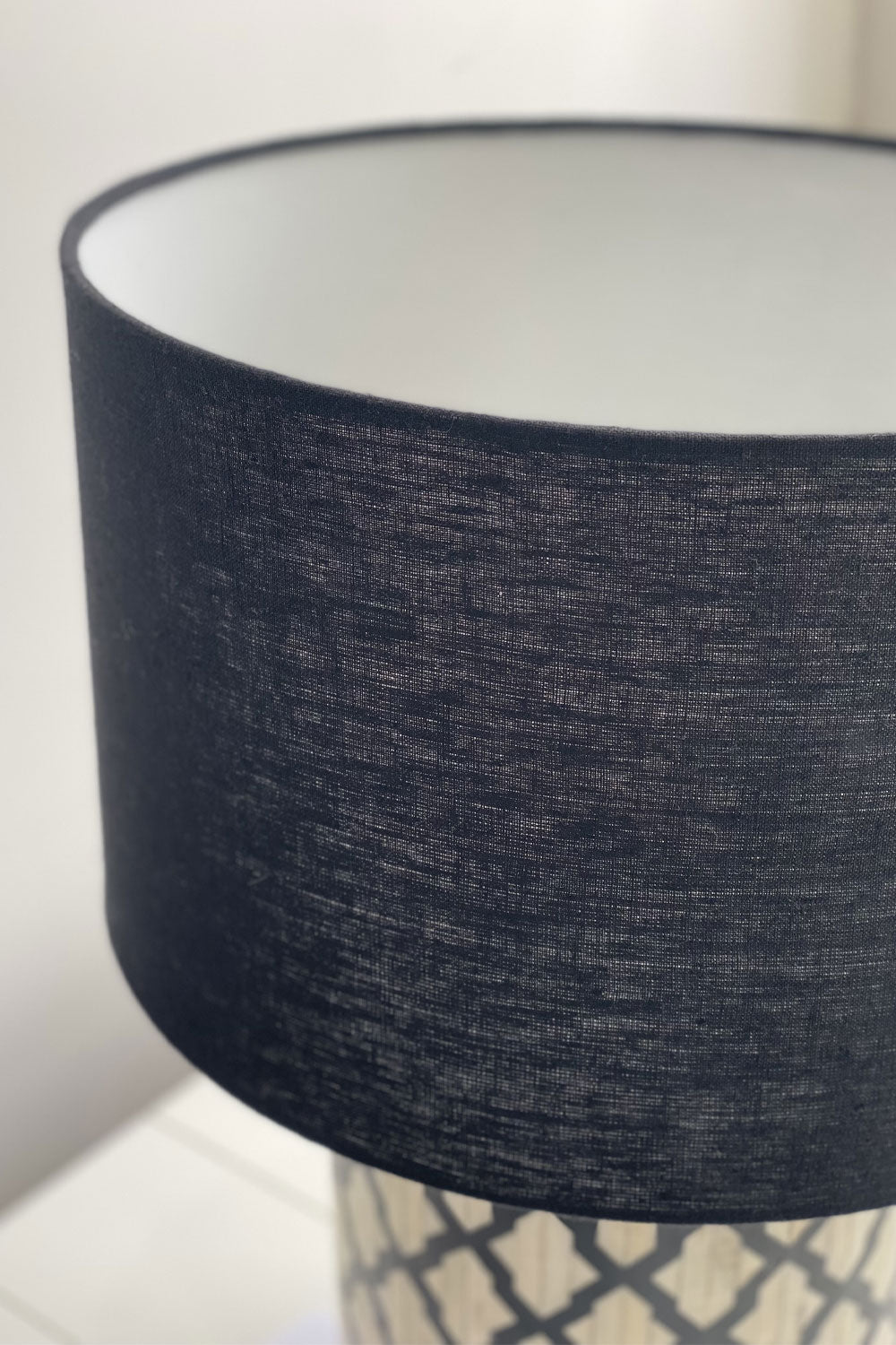 RUBY STAR TRADERS - LINEN DRUM LAMPSHADE BLACK