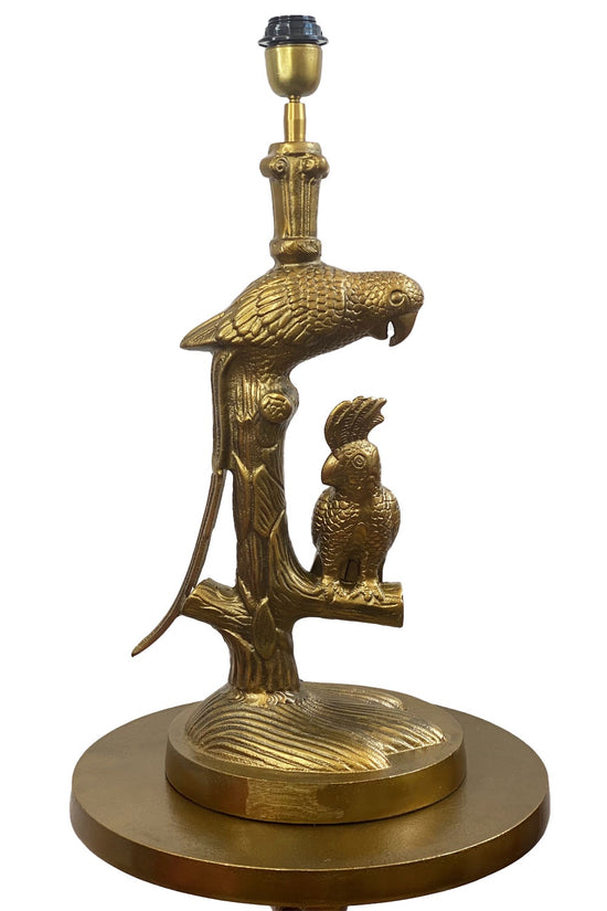 RUBY STAR TRADERS PARROT LAMP BASE RAW ANTIQUE GOLD