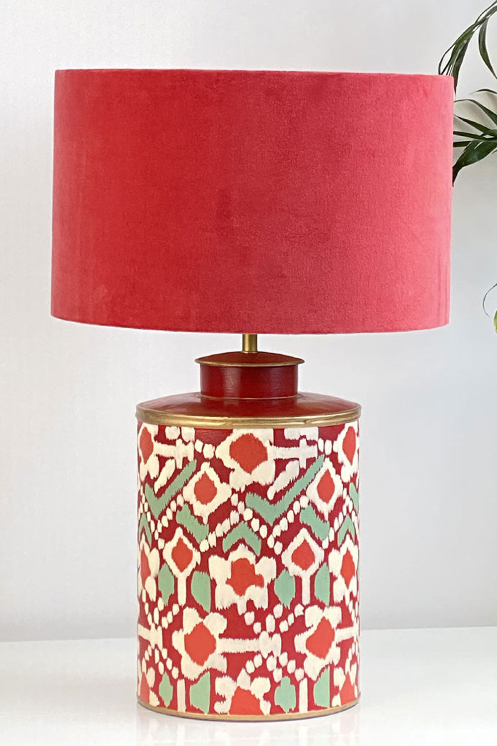 RUBY STAR TRADERS BATIK LAMP BASE RED