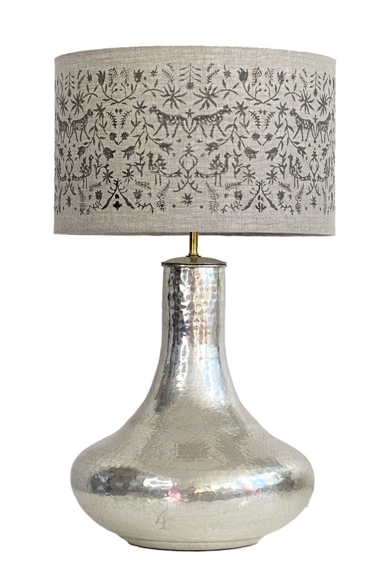 RUBY STAR TRADERS FOREST ANIMALS LINEN LAMPSHADE GREY