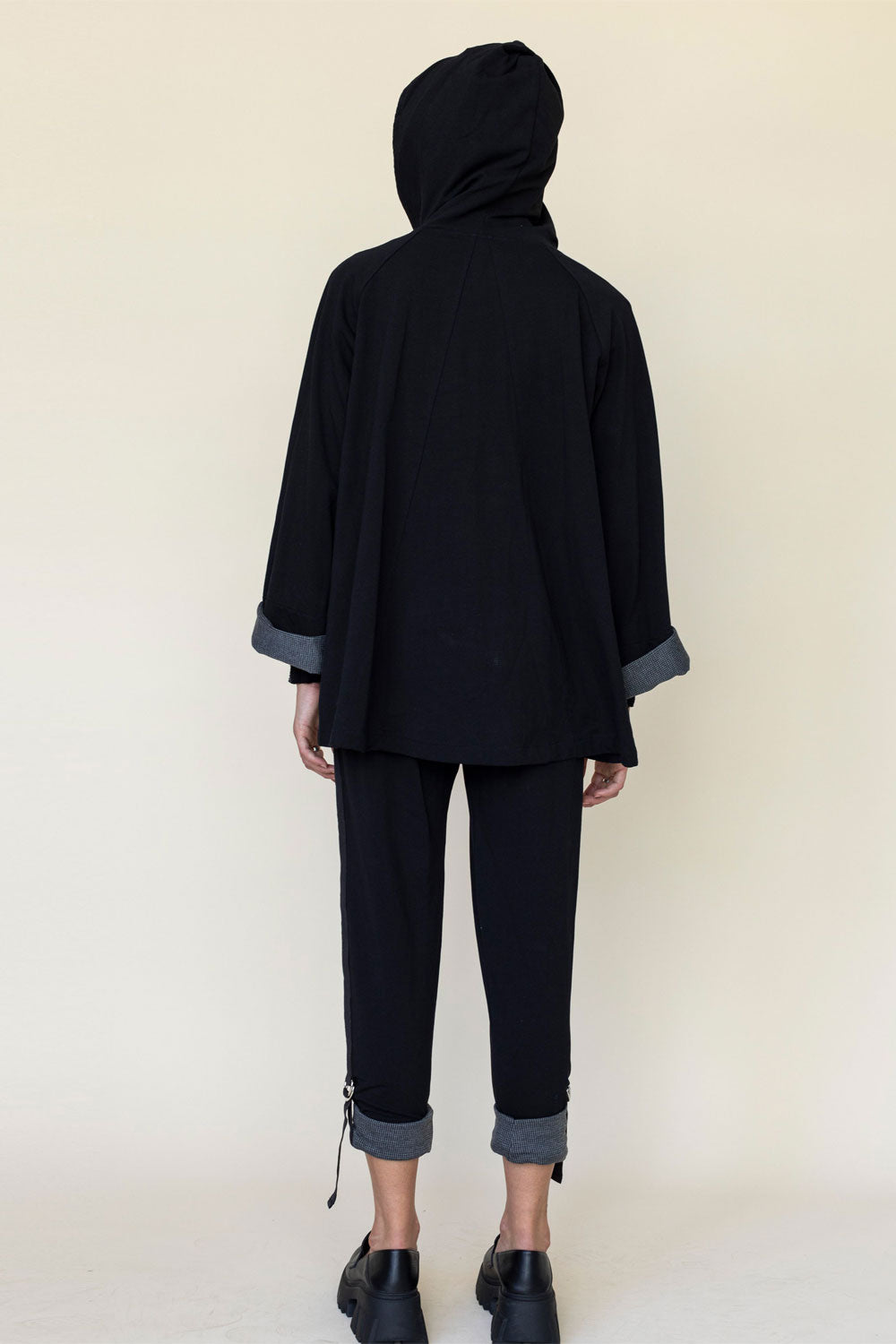SABATINI D-RING CONTRAST FABRIC CUFF TRACKPANT BLACK