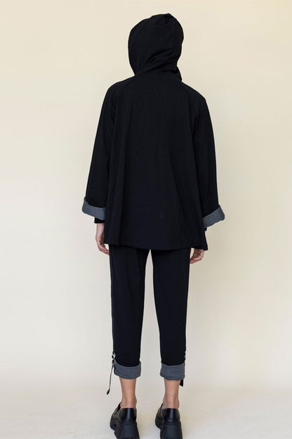 SABATINI D-RING CONTRAST FABRIC CUFF TRACKPANT BLACK