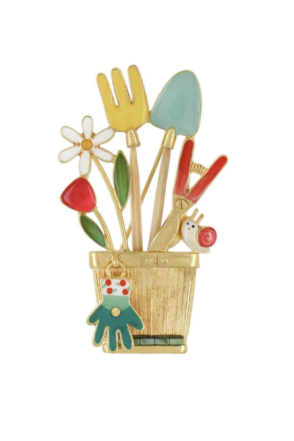 TARATATA BROOCH BASILIC FLOWER AND GARDEN