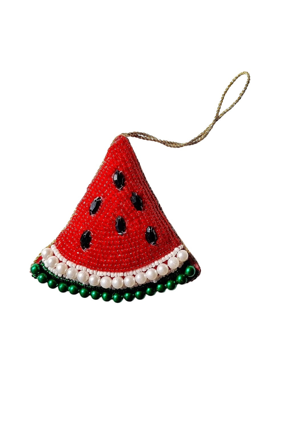 CHRISTMAS TREE DECORATION BEADED WATERMELON