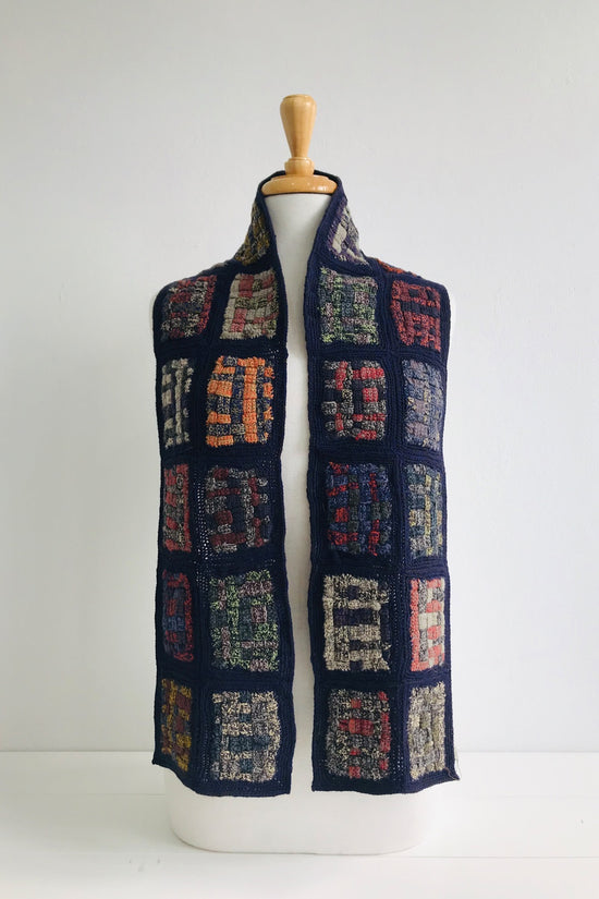SOPHIE DIGARD "MR INK" WOOL CROCHET SCARF 25x145CM