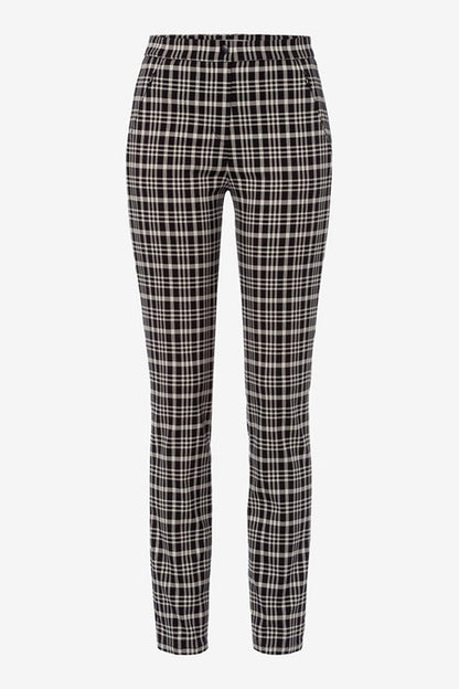 BRAX MILLS SKINNY LEG PANT BLACK/CREAM PLAID