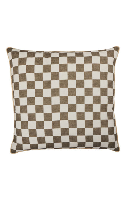 BONNIE AND NEIL FC205 SMALL CHECKERS GREY 60cm x 60cm CUSHION