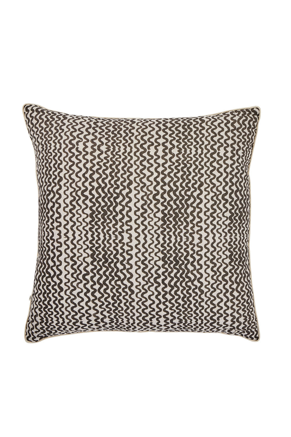 BONNIE AND NEIL TINY WAVES CUSHION DARK OLIVE 60CM