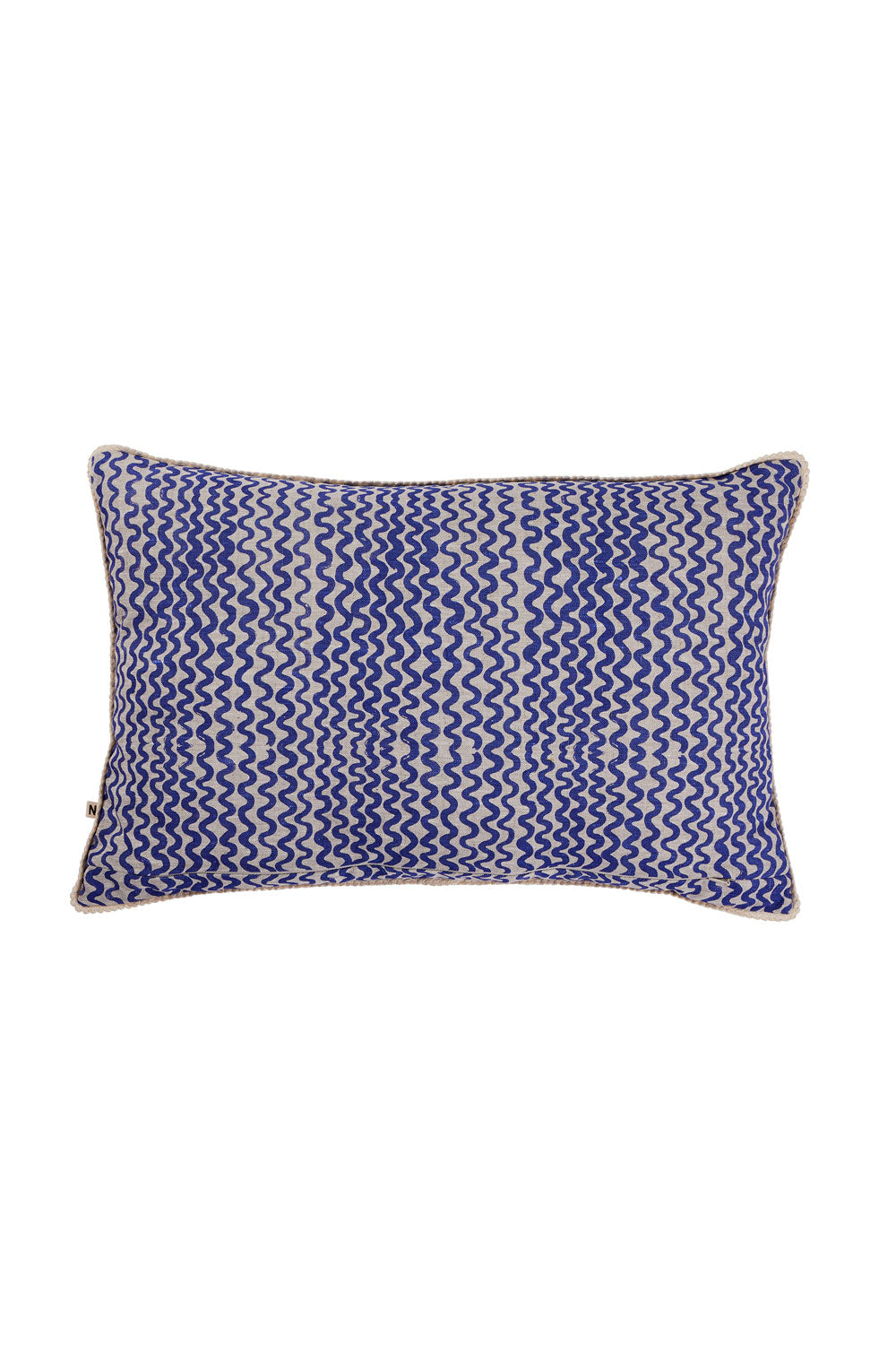 BONNIE AND NEIL TINY WAVES CUSHION BLUE 60 X 40CM