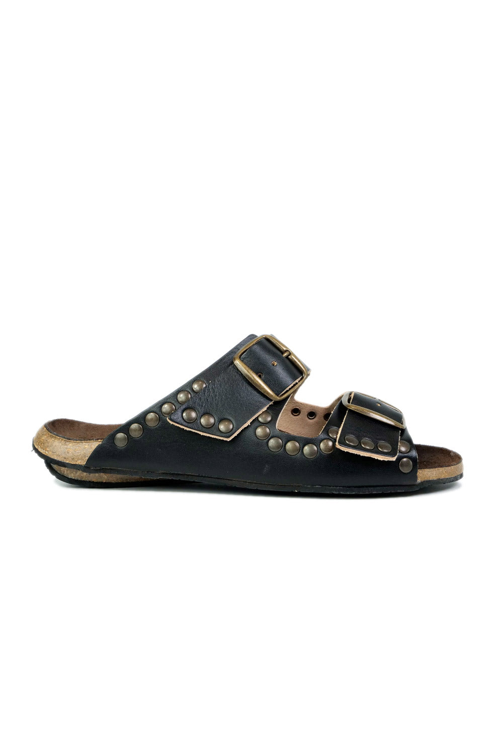 BOSABO 430-RIVETS BLACK STUDDED SANDAL