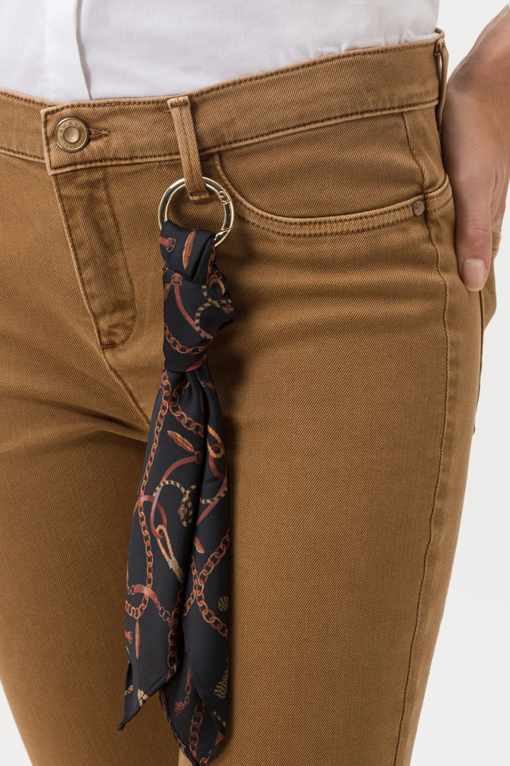 BRAX SPICE SKINNY JEAN WITH SCARF CAMEL