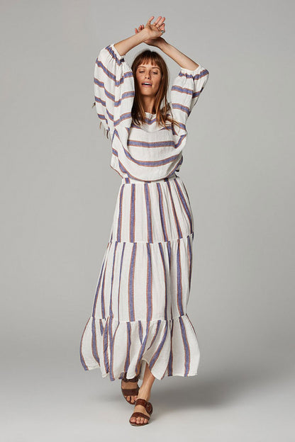 ESTILO EMPORIO MAXI TIER SKIRT, ROMA STRIPE