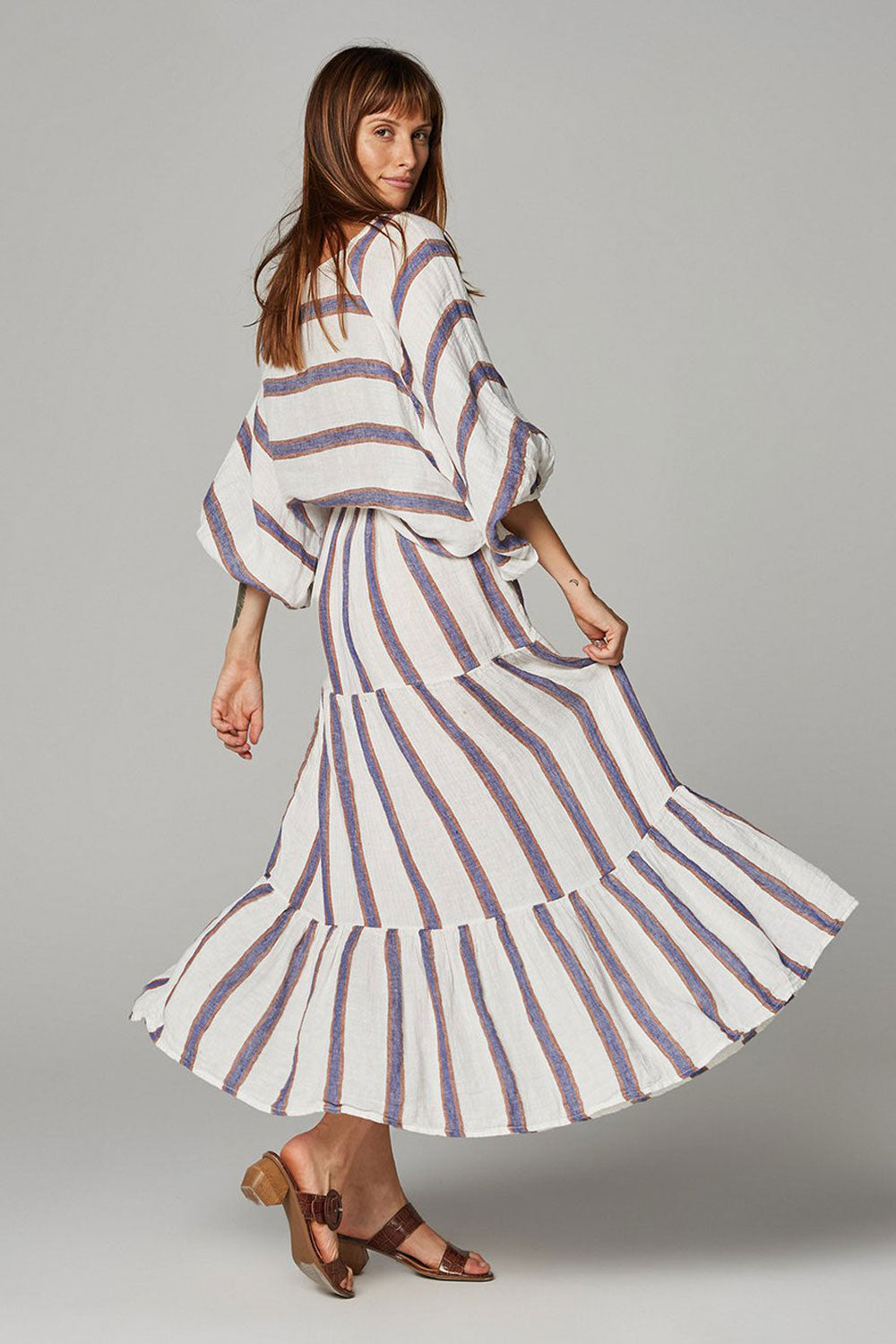 ESTILO EMPORIO MAXI TIER SKIRT, ROMA STRIPE